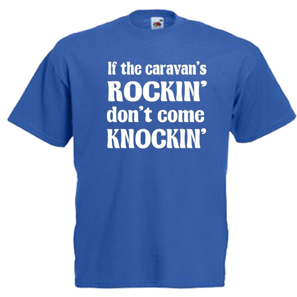shaniztoons If The Caravan is Rockin Funny Slogan Adults Gift Mens Unisex T-Shirt XL Royal Blue