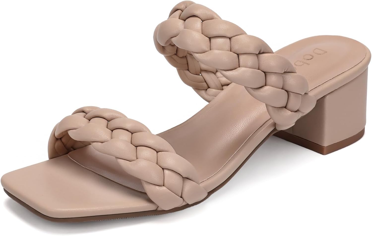 Wide Width Chunky Heels for Women Braided Dressy Sandals Square Open Toe Summer Shoes