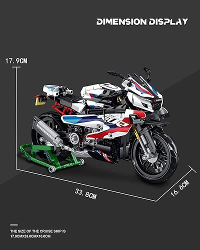 Miniatura 7 de dOvOb Juego de bloques de construcción modelo 1000 RR, 912 piezas de ladrillos, juguetes MOC como regalo para niños o adultos