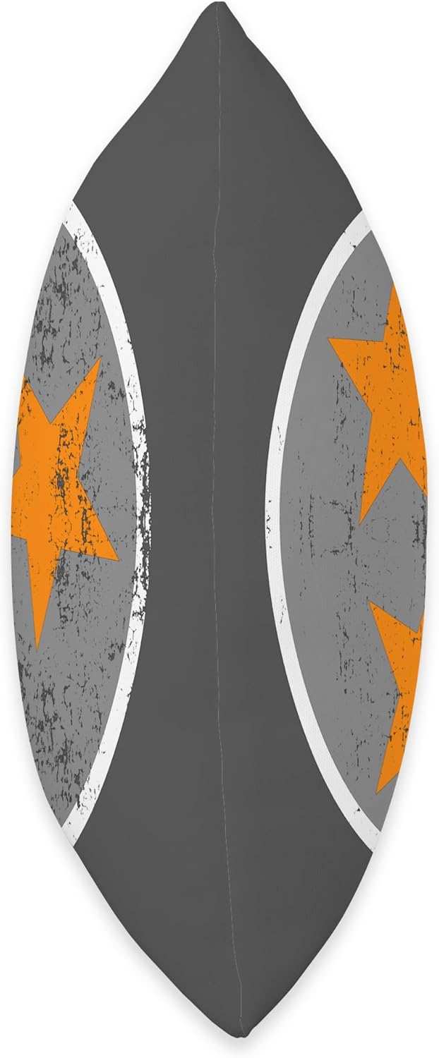 Retro TN Flag Distressed Gray & Orange Tennessee State Flag Throw Pillow