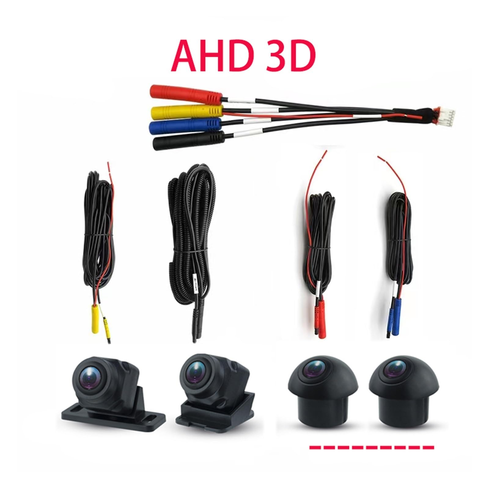 Caméra de Recul Voiture Autoradio Android 360 Intégré, Modèle Voiture, Vue À 360 °, Système De Vue À Vol D'oiseau, 4 Caméras Arrière/avant/gauche/droite Caméra de recul(AHD 3D 1080p)
