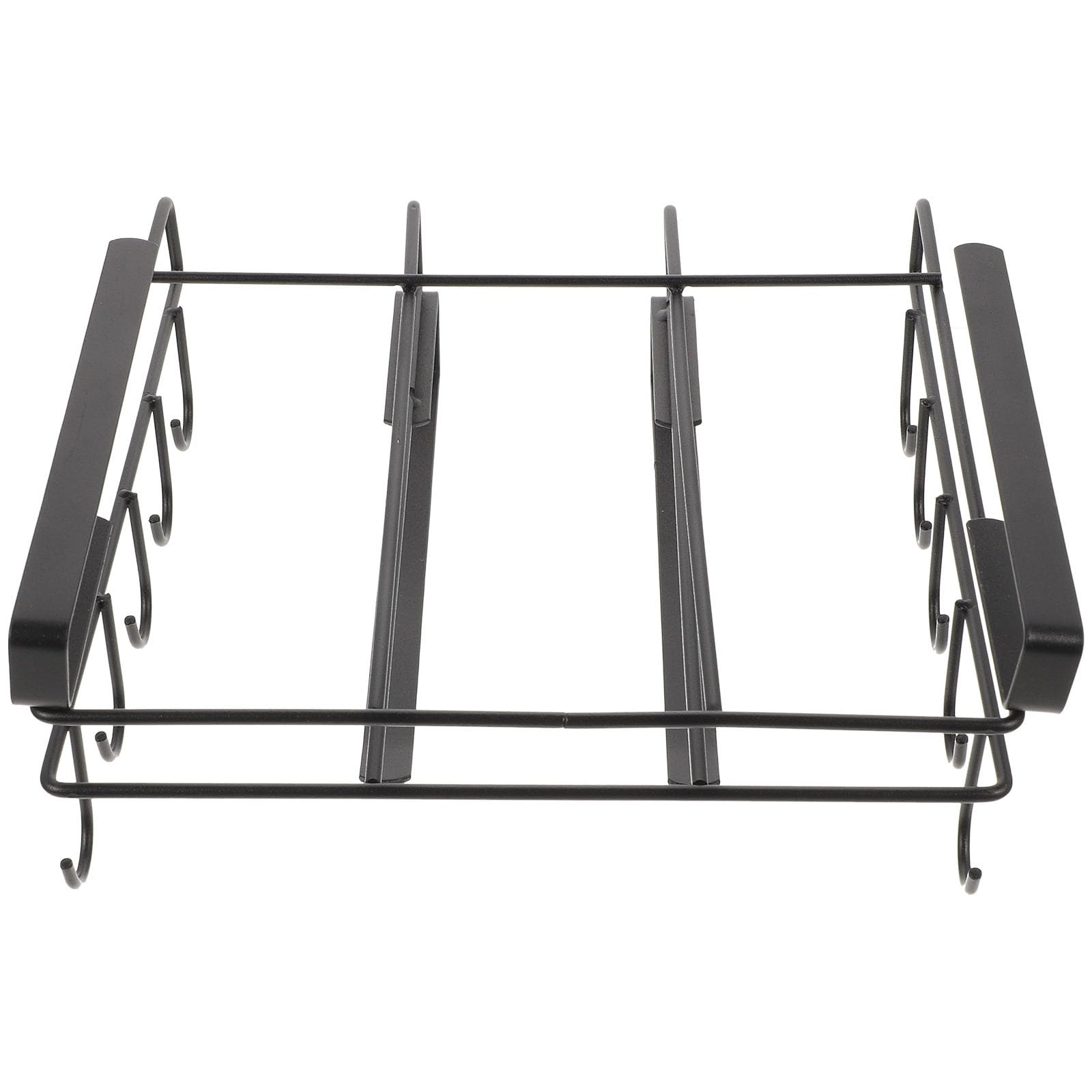 BETOOKY Scaffale di Stoccaggio Cucina Nero in Acciaio al Carbonio Organizer per Pentole e Coperchi Bordo Arrotondato, Anti-scivolo e Facile da Pulire per Cucina