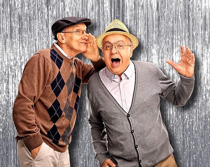 Image of Party Propz Silver Foil Curtain for Decoration - 2 Pcs (3ftx6ft) Silver Curtain for Birthday Decoration | Fringe Curtains for Decoration | Foil Curtains for Birthday Decoration | Foil Fringe Curtain