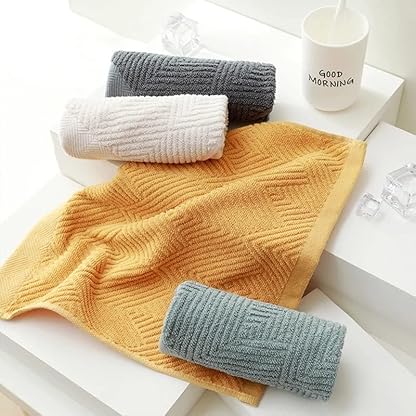 Handtücher Baumwoll-Mikrofaser-Handtuch, einfarbig, dreiteiliges Badezimmer-Handtuch-Set, quadratisches Handtuch, schnell trocknendes Haar-Handtuch (Farbe: A, Größe: 3-teiliges Handtuch-Set) (C – Bild 4
