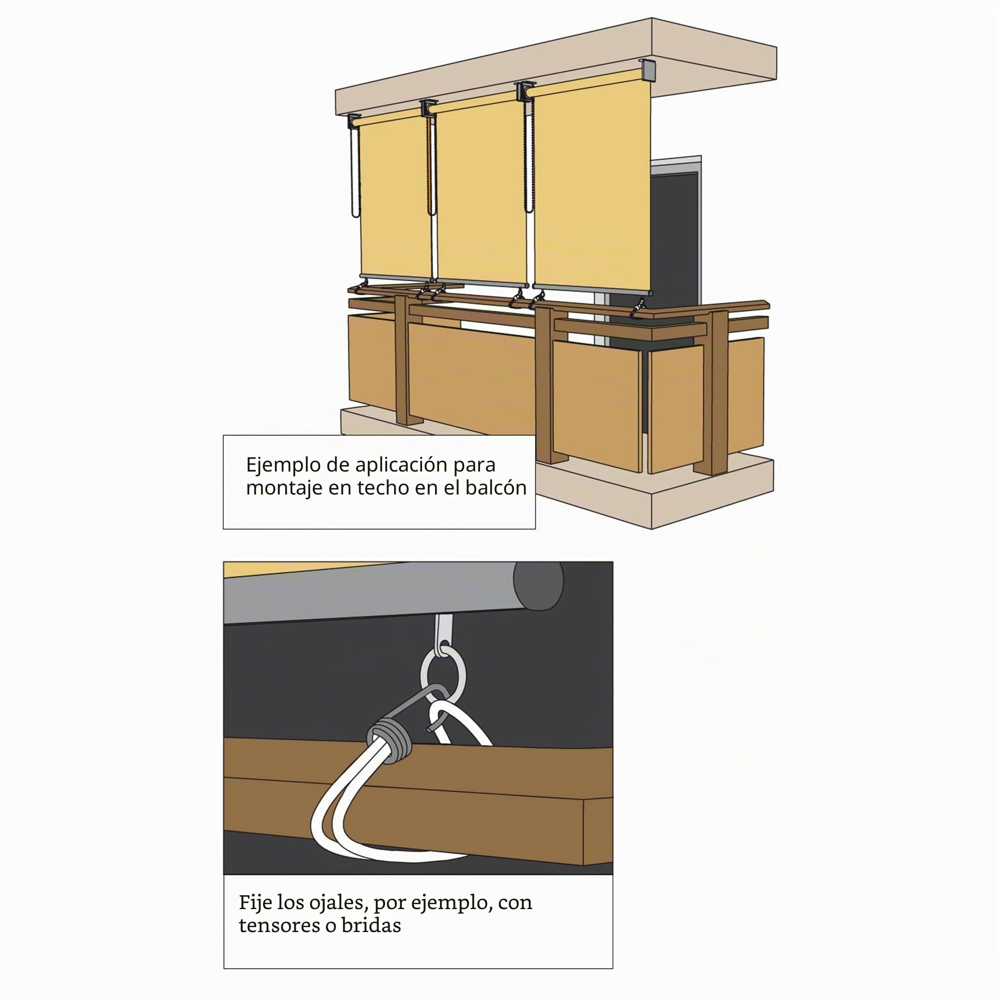 paramondo Estor Vertical Enrollable para Exterior Anti UV Protección de la Privacidad Impermeable Resistente, 140 x 240 cm [AnXAl] Blanco