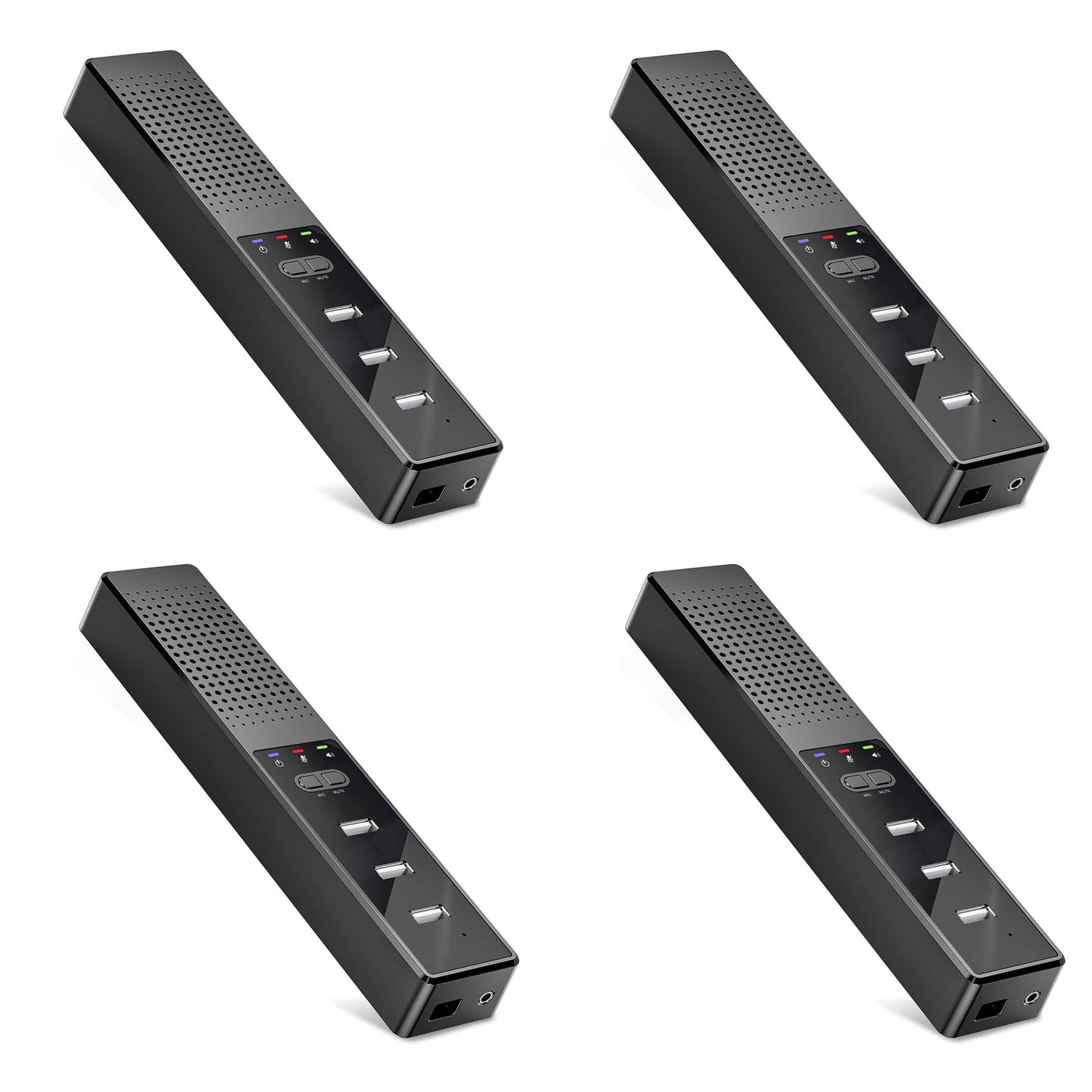 4 x głośniki komputerowe 3 w 1 z mikrofonem i głośnikiem konferencyjnym USB, mikrofon PC do wideokonferencji
