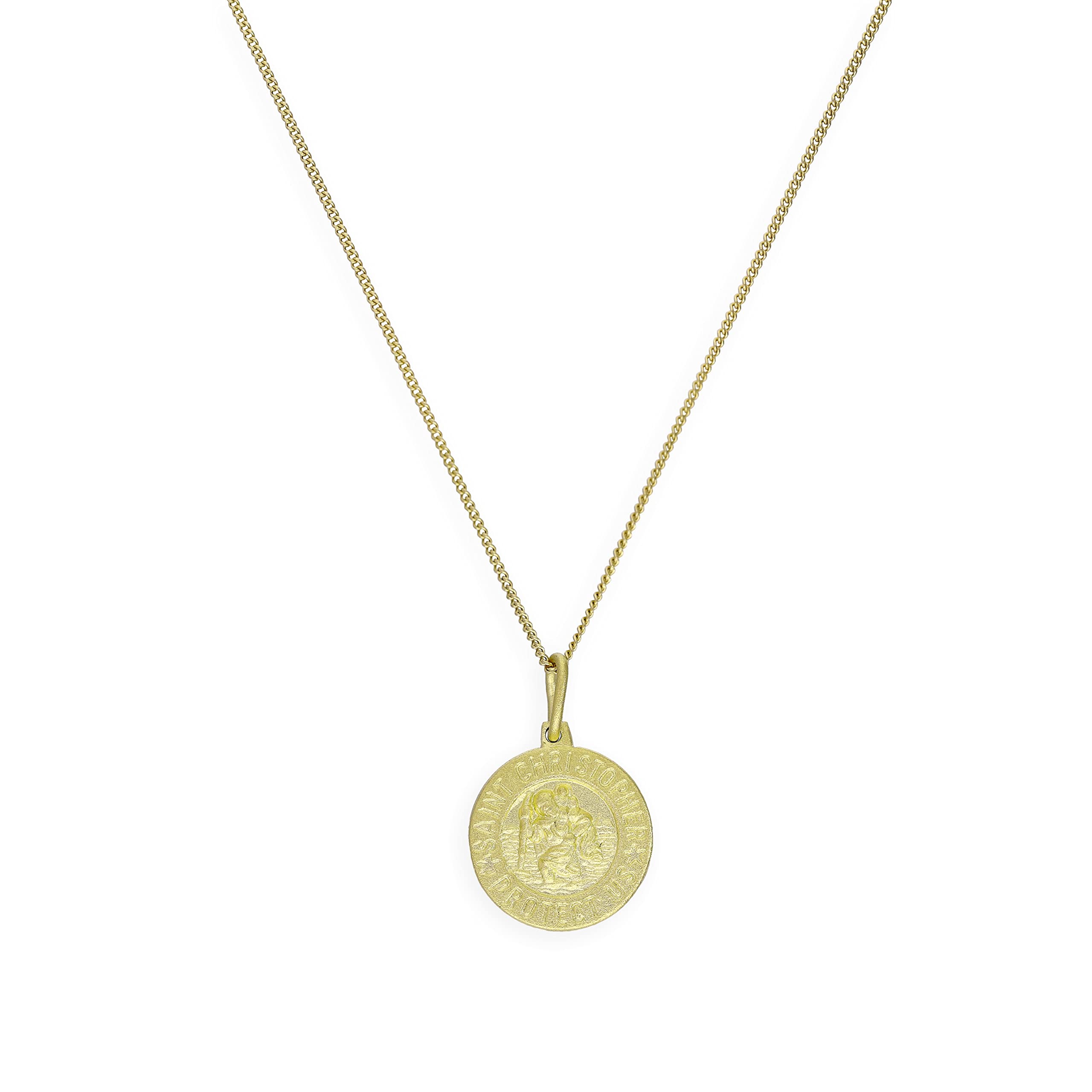 Collana in argento sterling placcata in Oro rosato con medaglia San Cristoforo