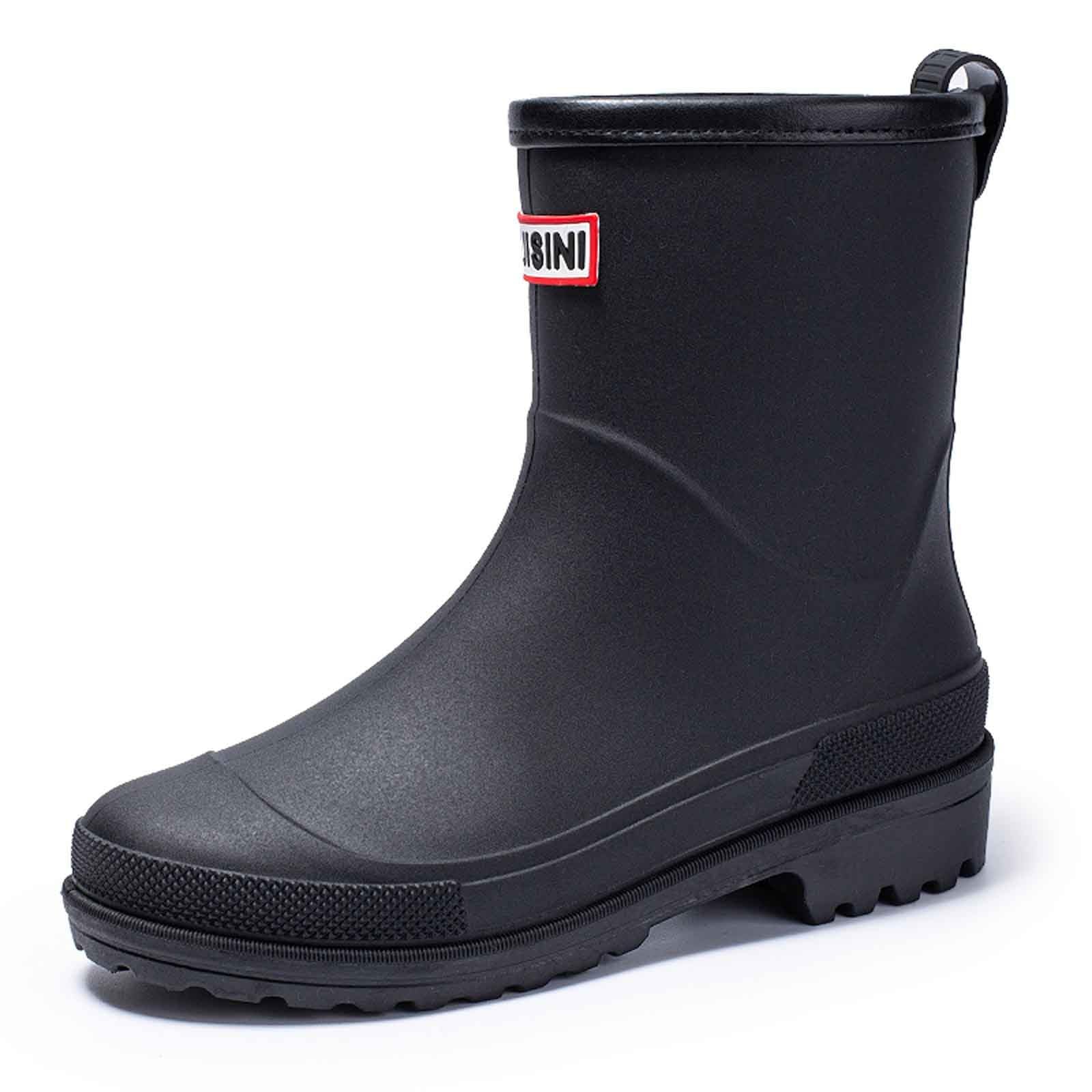 Stivali di Gomma Leggeri da Donna con Robusta Suola Antiscivolo di Gomma con Tacco Basso Antiscivolo Tronchetti Donna Altezza Stivaletti Stivali da Pioggia Leggeri e Resistenti Rain Boots