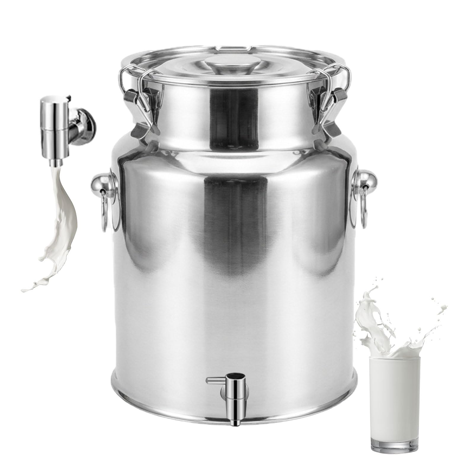 Pot à lait en acier inoxydable 14L avec robinet pour liquide et grain