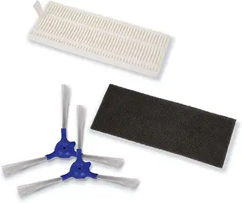 Rowenta Set 2 Filtros y 2 Cepillos para Explorer Serie 40 y 20 ZR720002 2 Cepillos laterales y 2 Filtros con Filtro Allergy Care para robot Explorer Serie 40 y 20, blanco