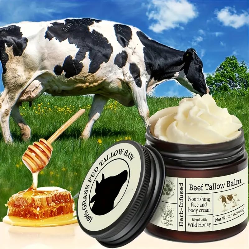 Beef Tallow for Skin Unscented All-Purpose Moisturizer, Deeply Nourishing Organic Grass Fed Tallow Balm - Image 3