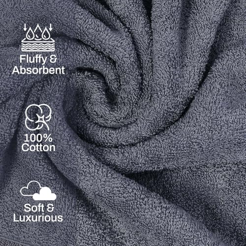 Image of Layers 100% Cotton Gym Towel | 380 GSM Quick Dry & Super Absorbent | Soft, Fade Resistant & Long Lasting | Gym, Yoga, Sports, Travel & Pool | 1 Piece for Men & Women | 50 x 100 cm - Grey
