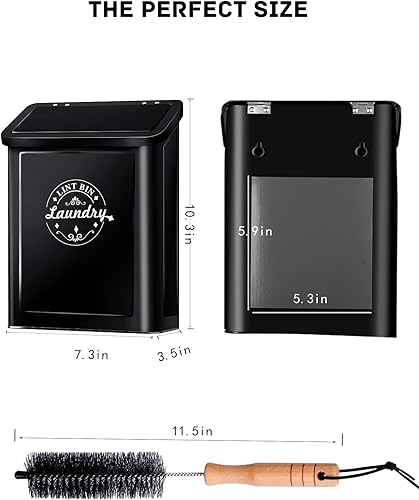 Miniatura 6 de Contenedor magnético de pelusa para organización y almacenamiento de lavandería con cepillo, para colgar en la pared, para decoración de lavandería,