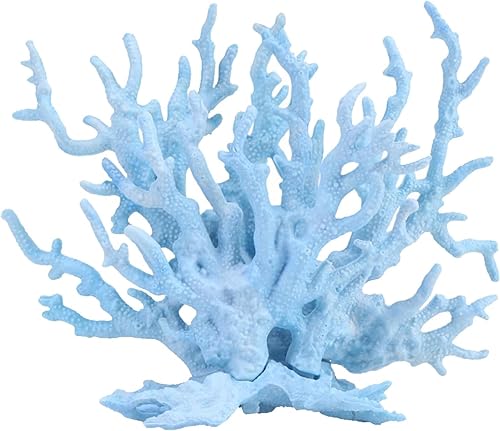 Miniatura 2 de AnRui Adorno de coral para acuario, decoración de arrecife de coral, plantas de acuario artificiales, paisaje, pecera, accesorios, decoración, azul