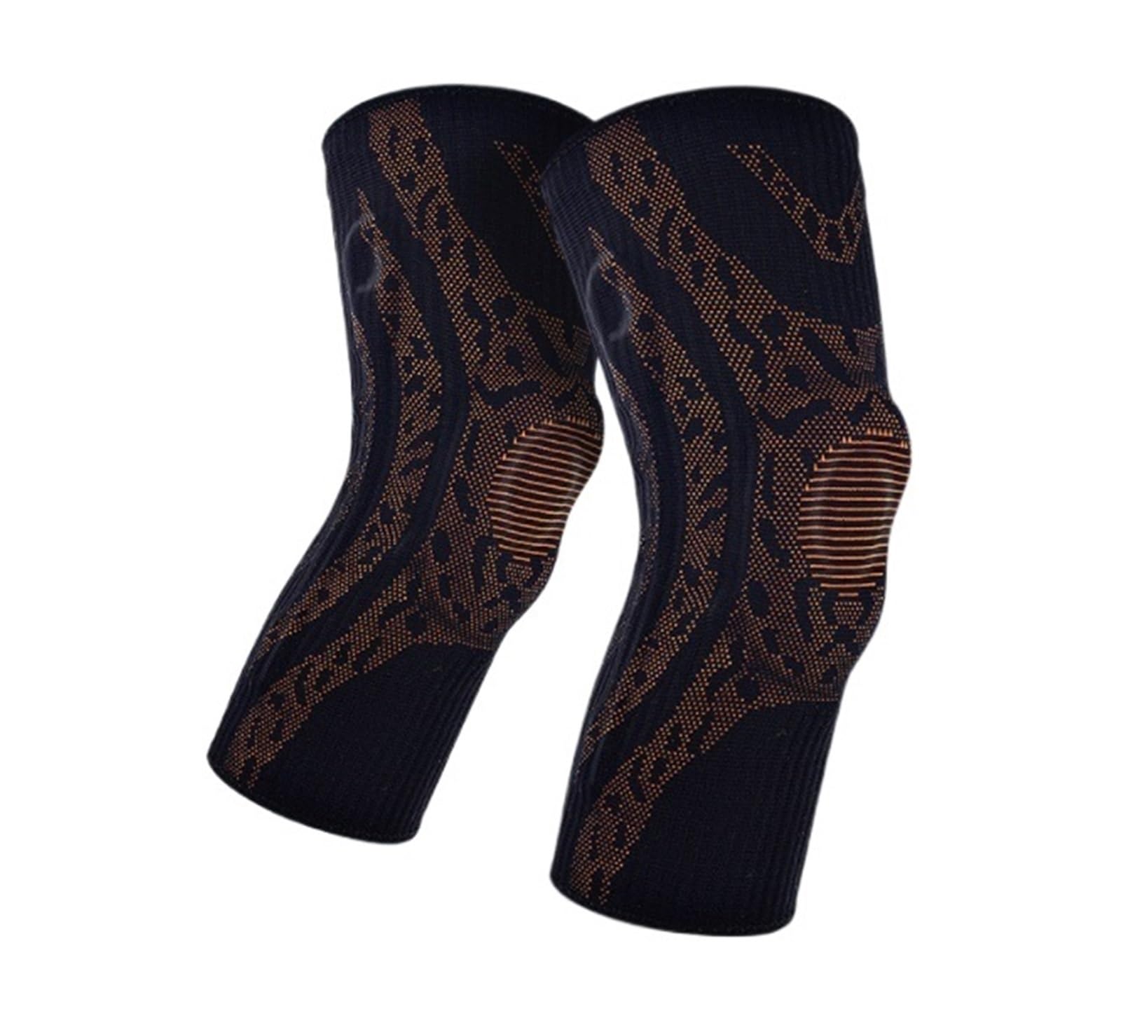 Knie Sleeve Knie Bandage Kniestütz-Kompressionsmanschette For Männer Und Frauen Mit Seitlichen Stabilisatoren Knieorthese Sport-Knieschoner(Orange,M)