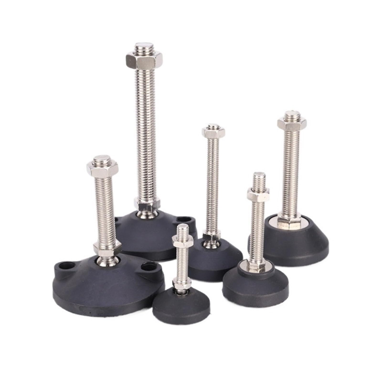 Pies niveladores for muebles, 4 Uds., M8, M10, M12, M16, Base giratoria de rosca, soporte ajustable for patas de mesa(D80XM10X80)