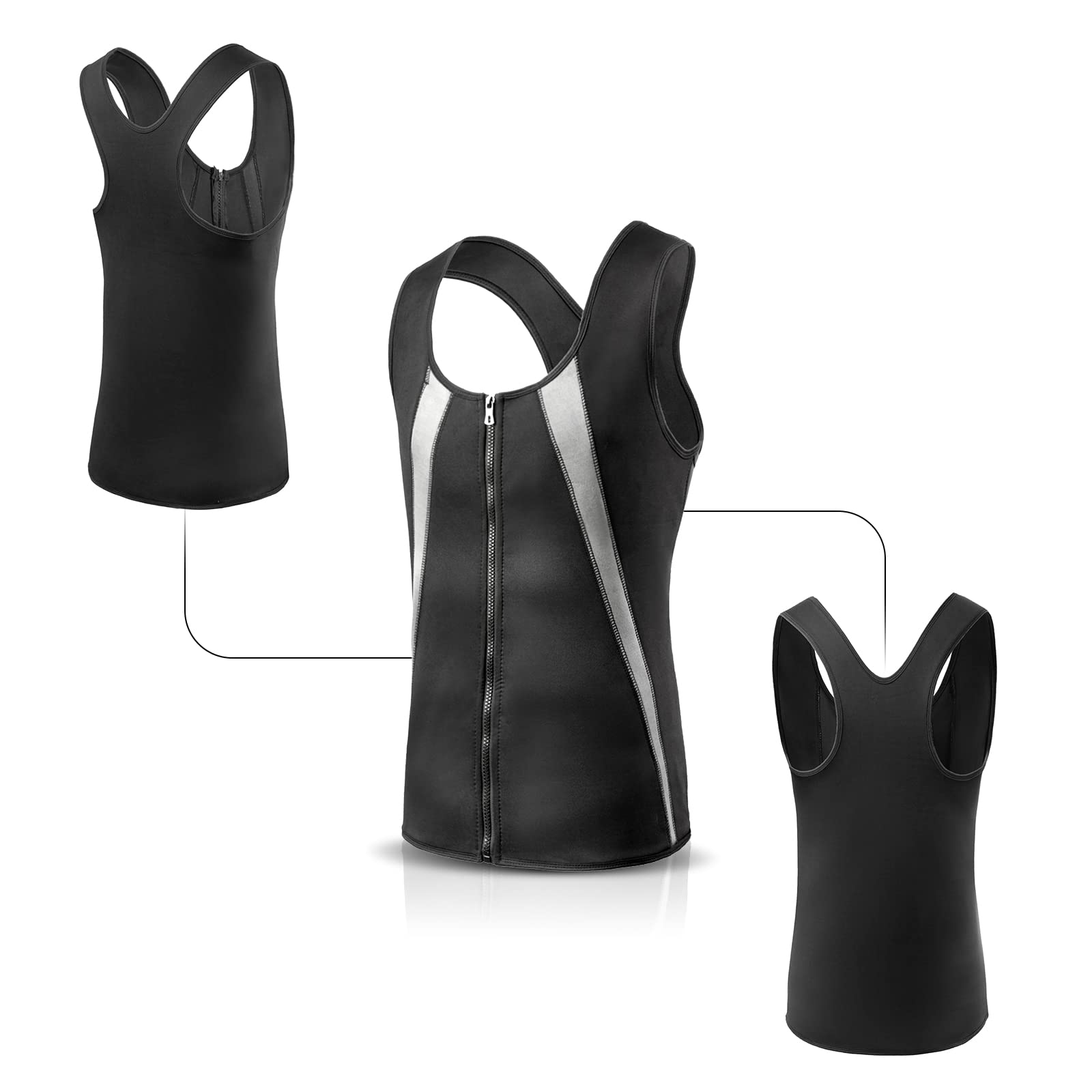 FEimaX Gilet Dimagrante Uomo Neoprene Sauna Body Shaper Fitness Snellente