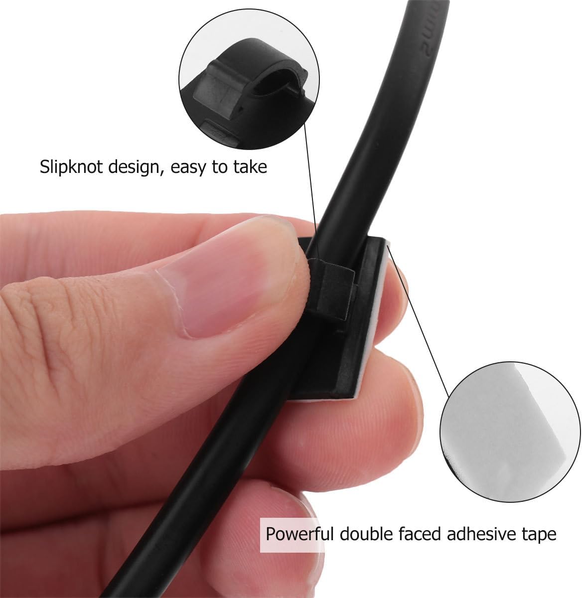 jojofuny Cable Fasteners Wire Fixing Tool Cable Manager for Indoor Use Wire Organizer for Office and Home 0.78 X 0.59 X 0.39 in Clamp for Home Office Factory image 5