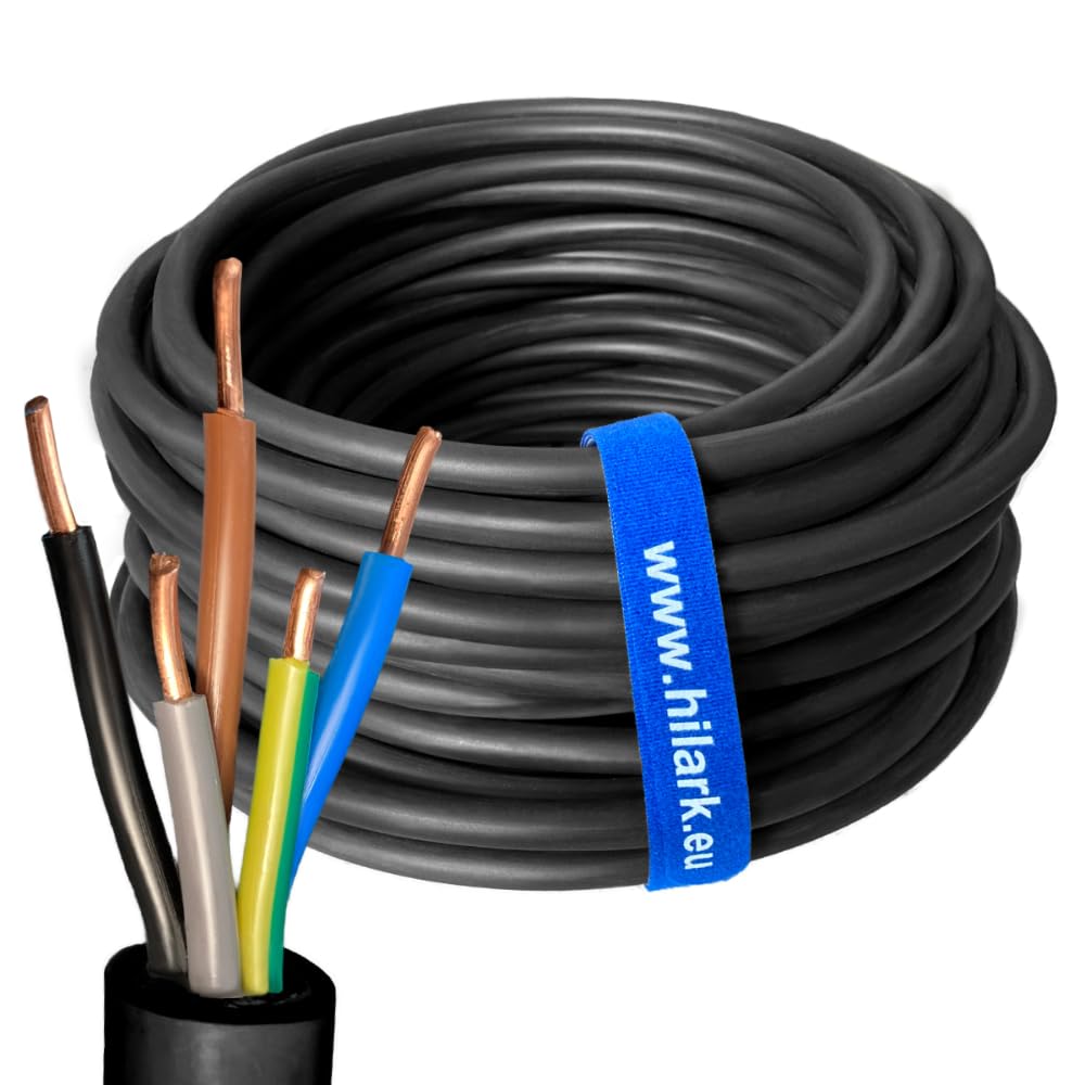 Hilark Cable Tech NYY-J Câble de terre pour courant fort à poser dans la terre (3g2,5 mm², 25 mètres) (noir, 25m)