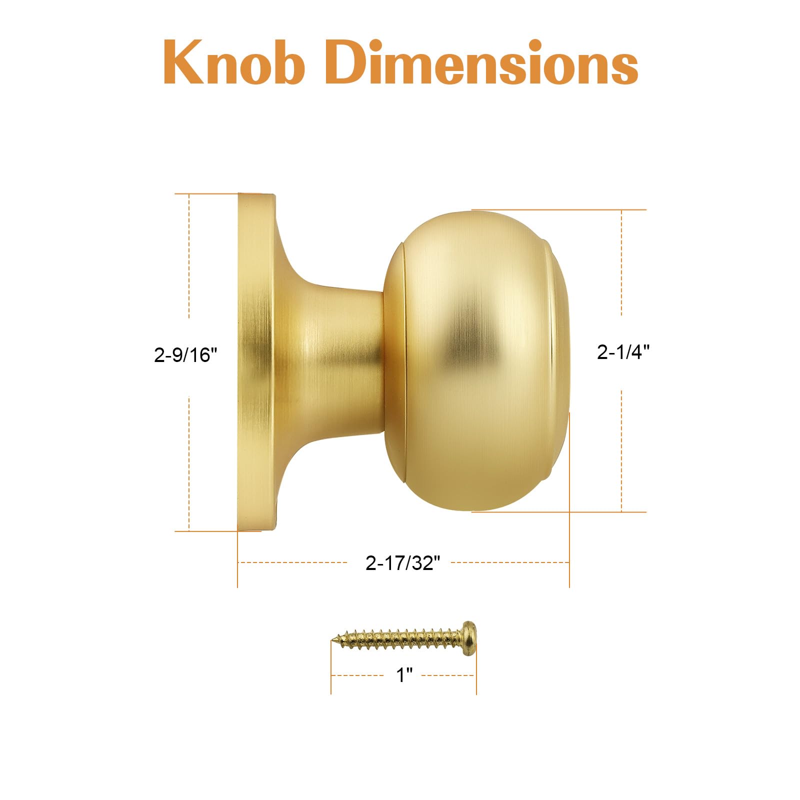 Probrico Gold Dummy Door Knobs - 2 Pack -7