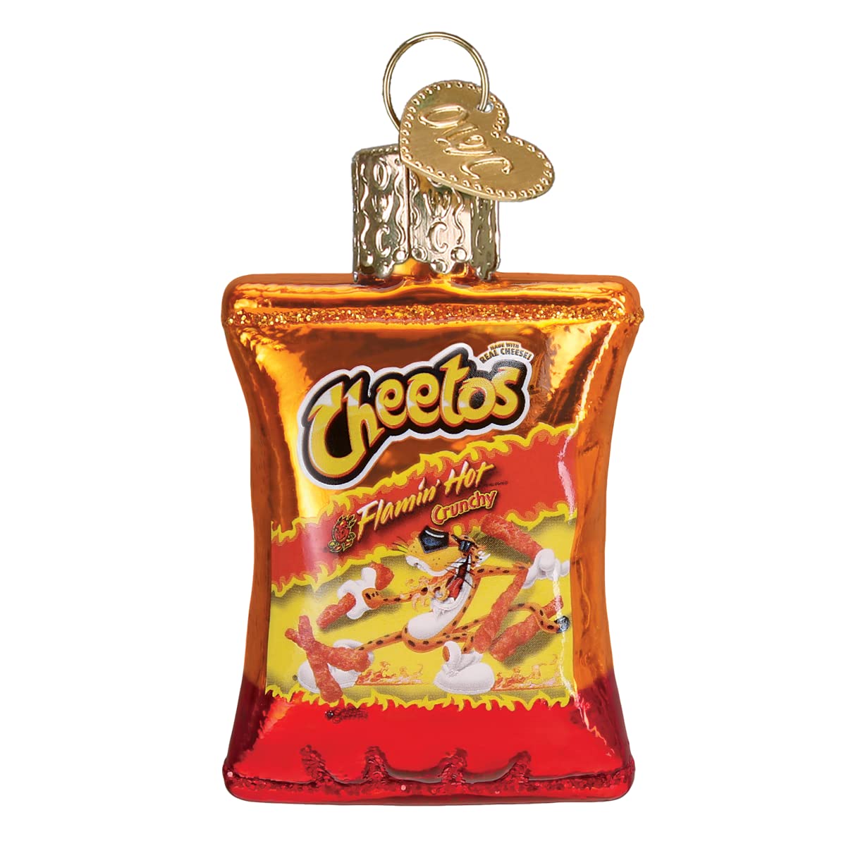 Old World Christmas Gumdrops Mini Flamin' Hot Cheetos Glass Blown Ornament for Christmas Tree