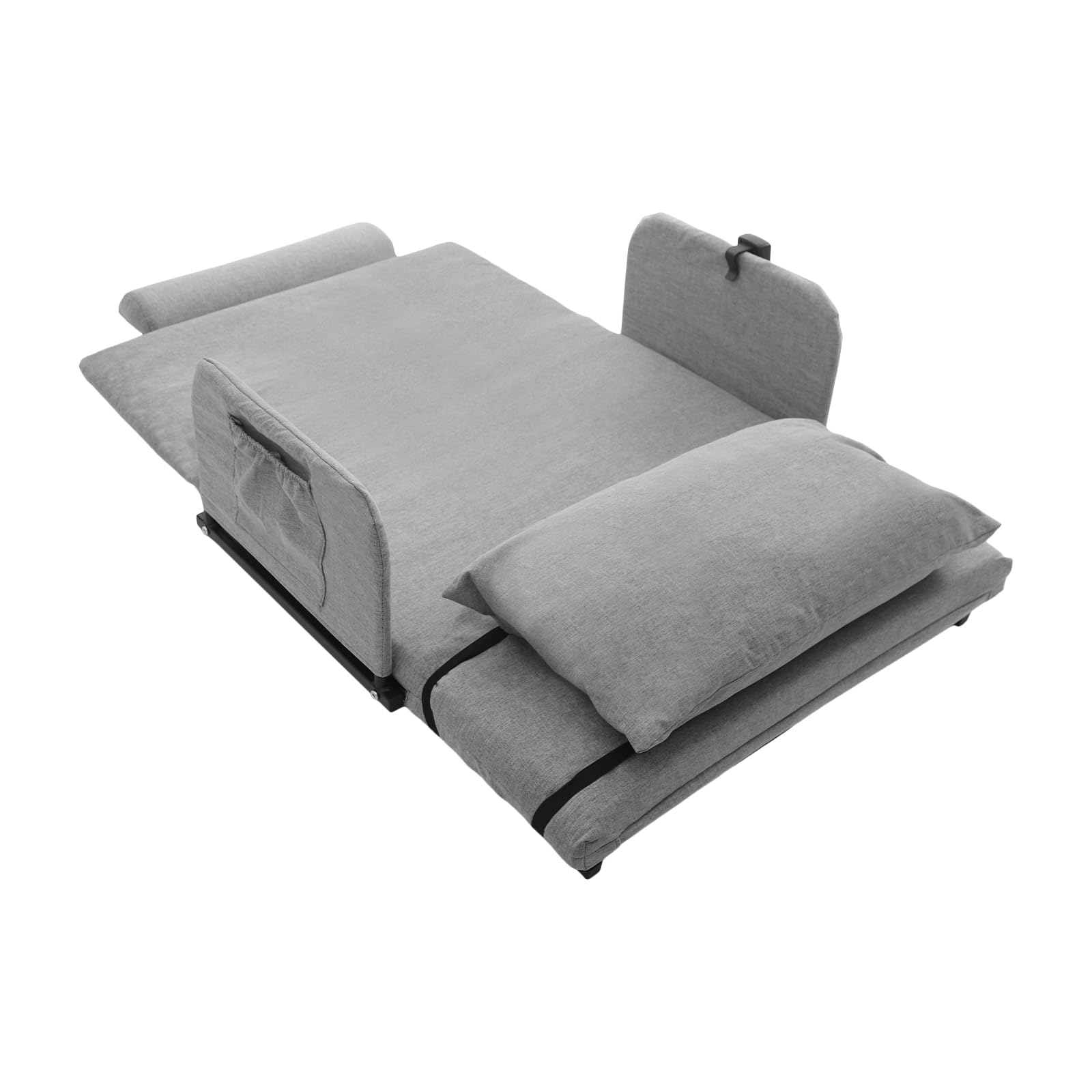 Respaldo de cama eléctrico ajustable, 120 x 73 cm, mando a distancia con cable, ángulo de elevación 2-80°, 300 kg, con pasamanos fijo, para personas mayores con discapacidad