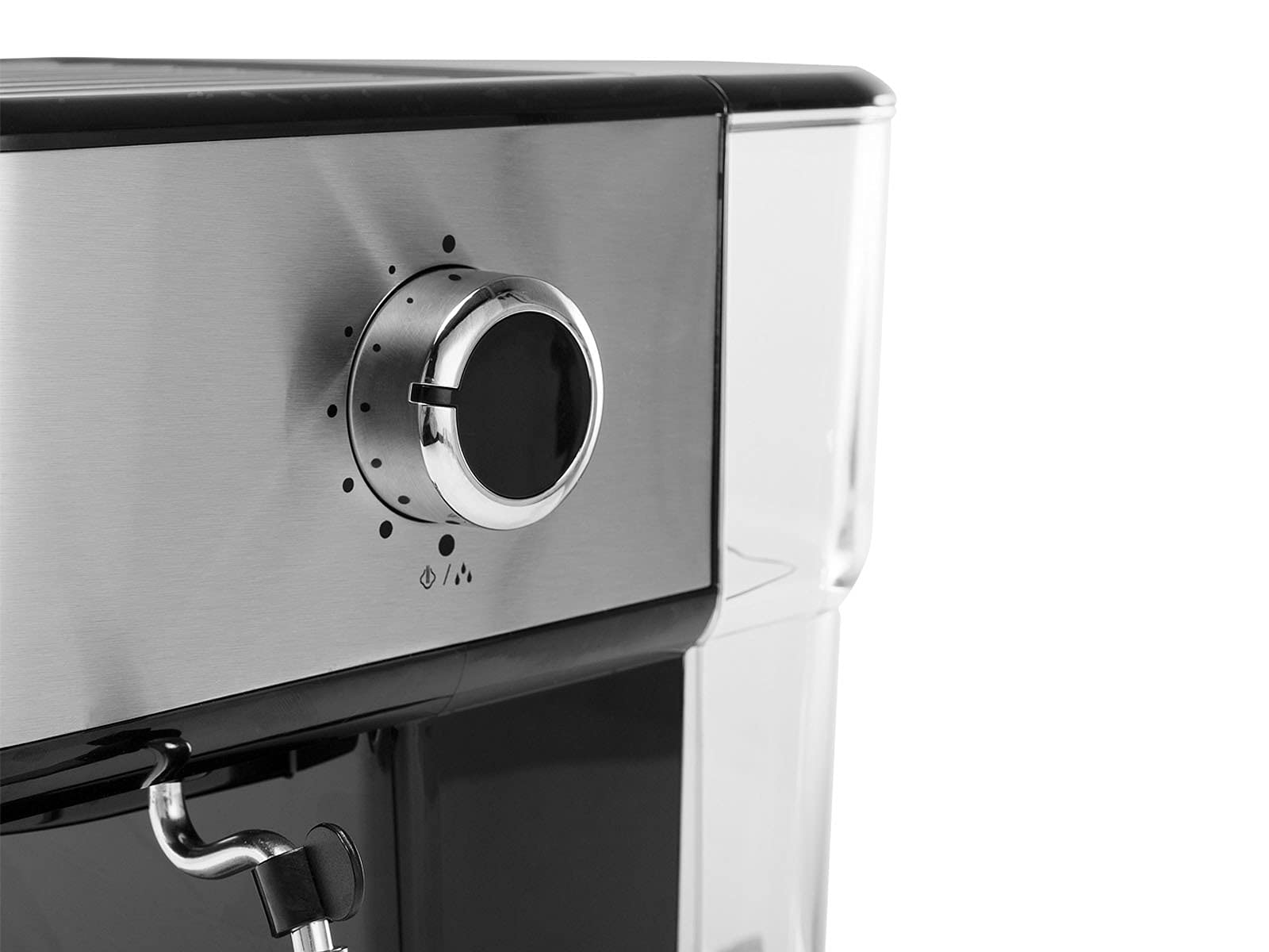 Máquina de café y cápsula con espumador de leche para capuchino, latte y espresso macchiato, 20 bares, color negro con acero inoxidable