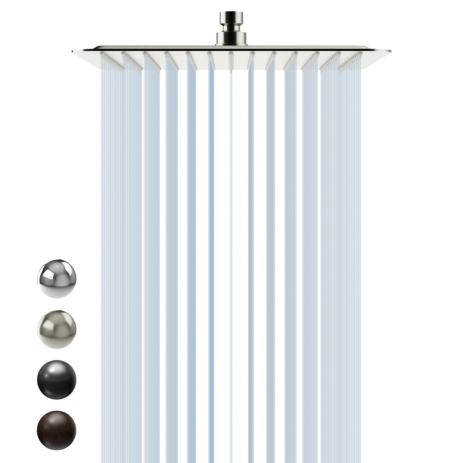 SR SUN RISE 12 Inch Rain Shower Head Brushed Nickel 304 Stainless Steel High Pressure Rainfall Showerhead Ultra Thin Water Saving