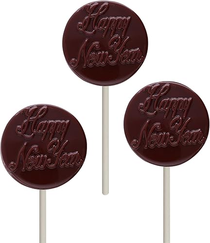 Miniatura 4 de Cybrtrayd Molde de chocolate navideño con kit de piruletas, incluye 25 palitos de paleta, 25 bolsas de violonchelo y 25 lazos verdes