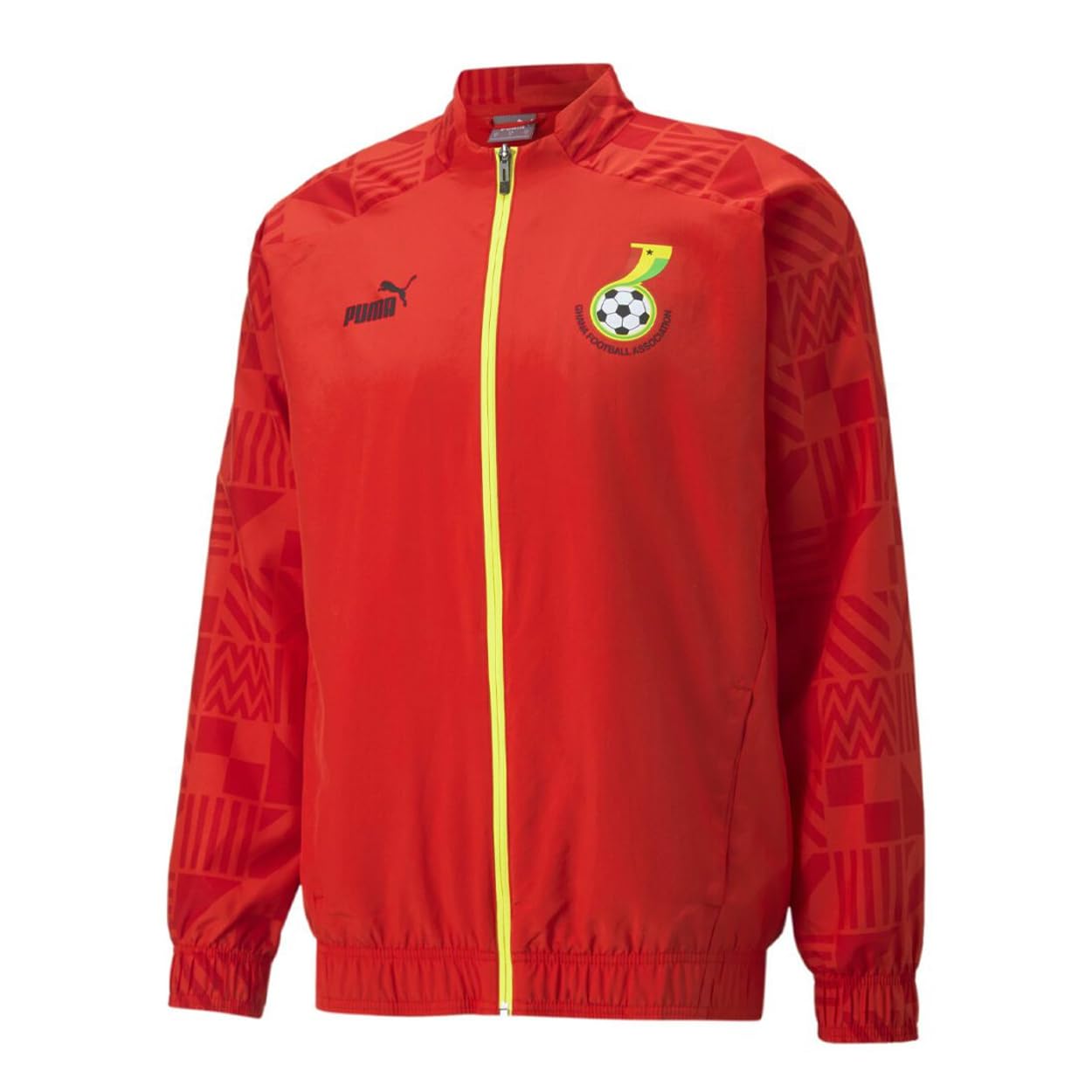 Ghana Pre-Match Men's Full-Zip Jacket WC 2022 (US, Alpha, Large, Regular, Regular, Red)