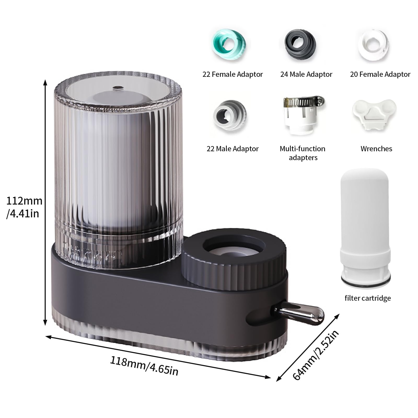 Faucet Water Filter, 7- Layer Filtration Pressurized Tap Purifier with Ceramic Filter - Image 3