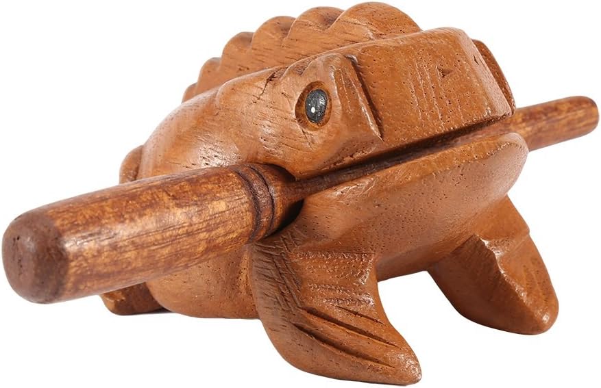 Yosoo Thailand Traditional Home Office Decor Deluxe Craft Wooden Lucky Frog Croaking Musical Instrument Tone Block (Size : 10.6cm) - Image 3
