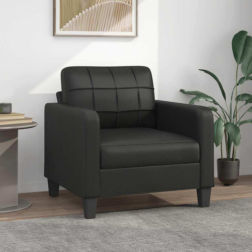 vidaXL Fauteuil 60 cm kunstleer zwart, bank, stoffen bank, armstoel