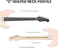 Vista 5 de Donner 39 Pulgadas Guitarra Eléctrica, Serie de Diseño DST-200 Guitarra Eléctrica de Cuerpo Sólido con Estilo para Principiantes, Intermedios