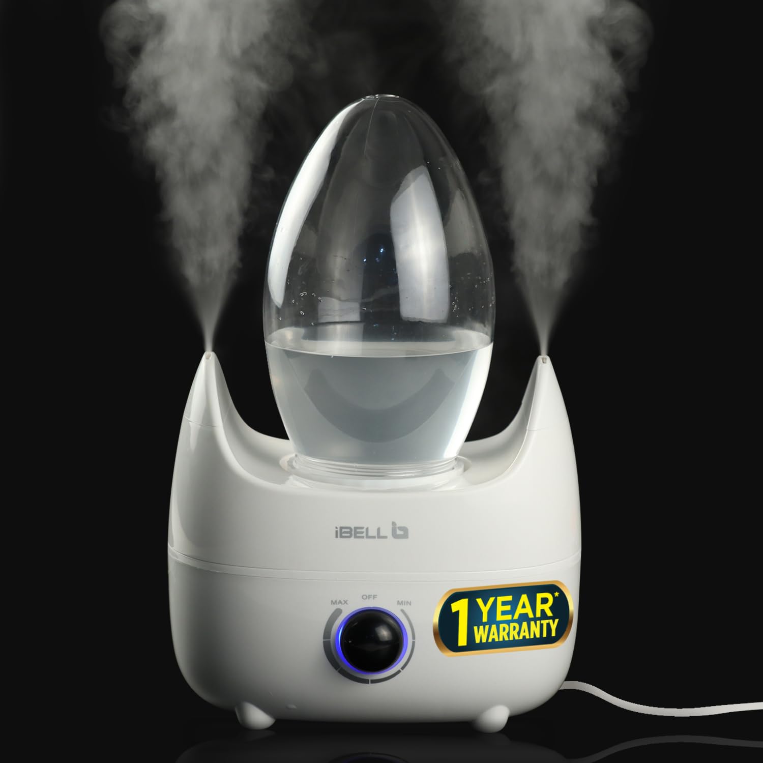 Sponsored Ad - iBELL HU8501 Humidifier 1.5L, 25Watts with Double Spray Nozzle, Low Water Indicator (White)