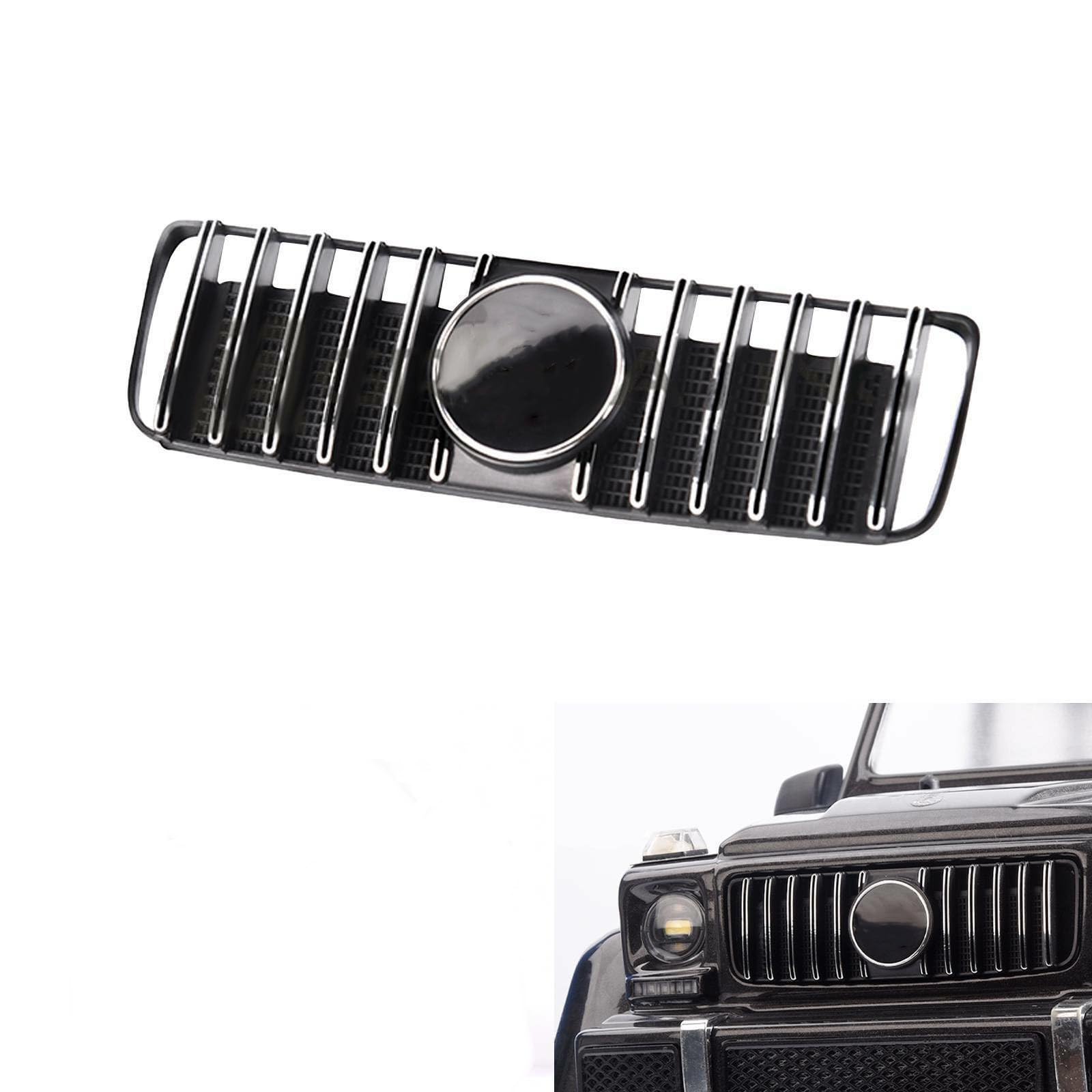 WANSUPYIN ABS Chrome Radiator Grille Front Face Net Part for TRX4 G500 TRX6 G63 RC Upgrade