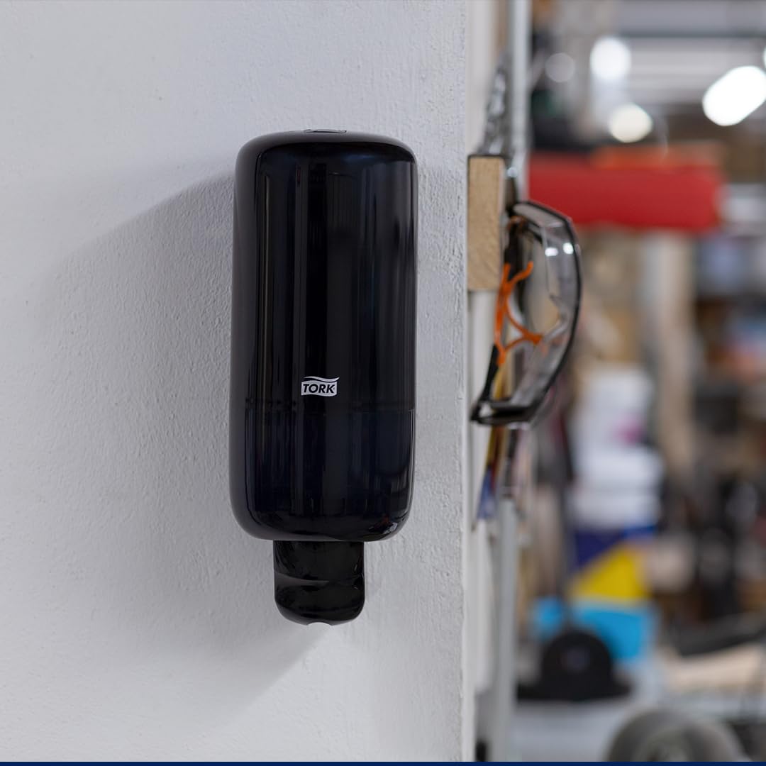 Tork Dispensador de jabón para jabón líquido, jabón en spray y desinfectante de manos, Elevation - 560008 - Sistema dispensador S1/S11 económico y a prueba de fugas, negro