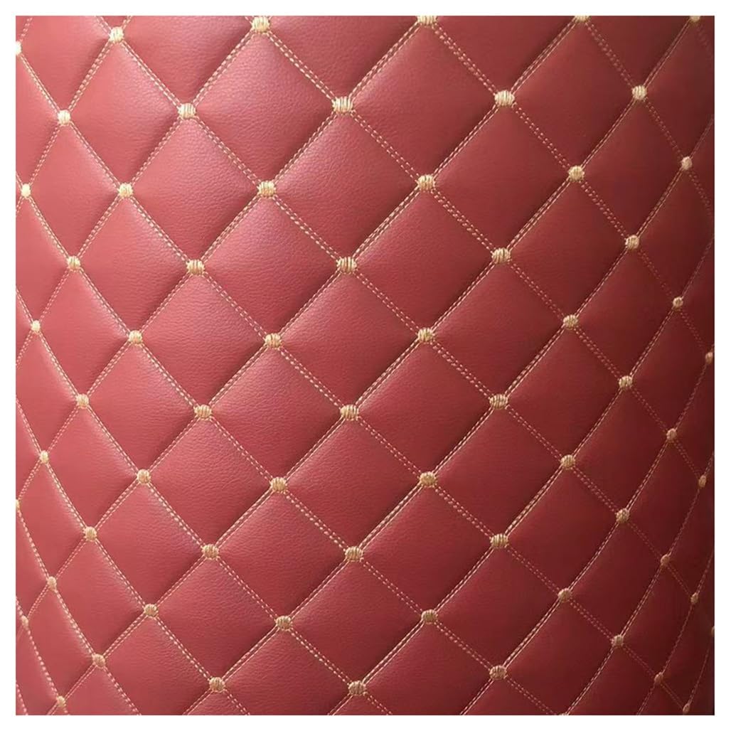 Tissu en cuir synthétique matelassé rouge pour rénover un canapé usé - 8