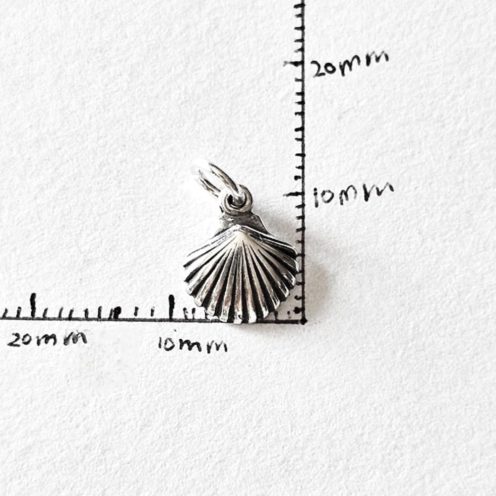 Sterling Silver Teeny Tiny Clam Shell Charm Necklace, 18" - Image 5