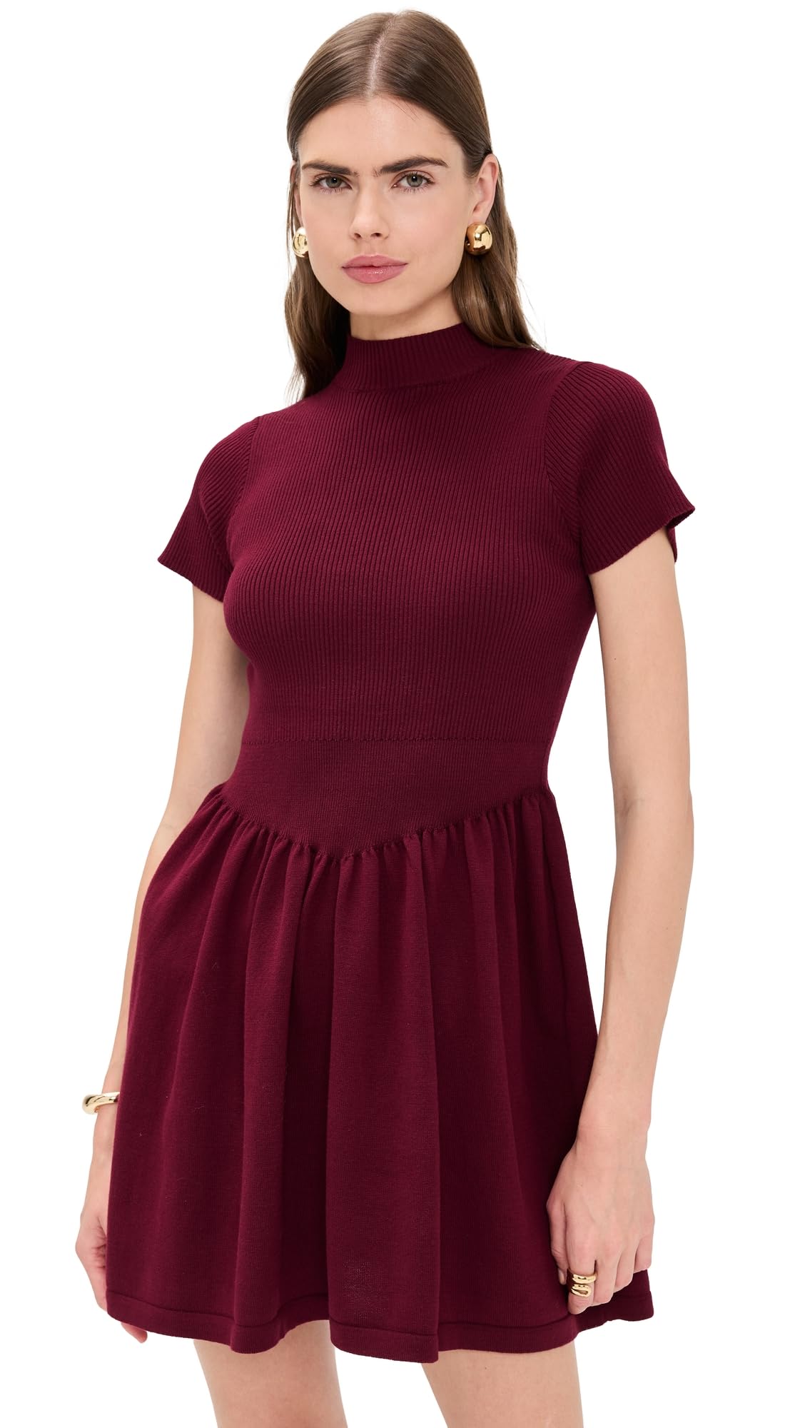 Another Girl Women's Contrast V-Waist Knit Mini Dress