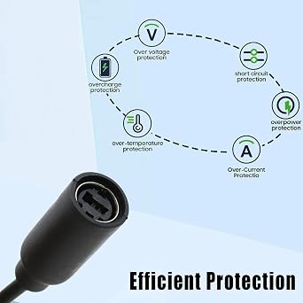 1 Pcs USB Breakaway Cable – Replacement Dongle Cord for Xbox One, Xbox 360, Xbox Series X/S & PC – Compatible with Logitech G920 Steering Wheel, Thrustmaster Racing Wheel & Gaming Accessories (Black)