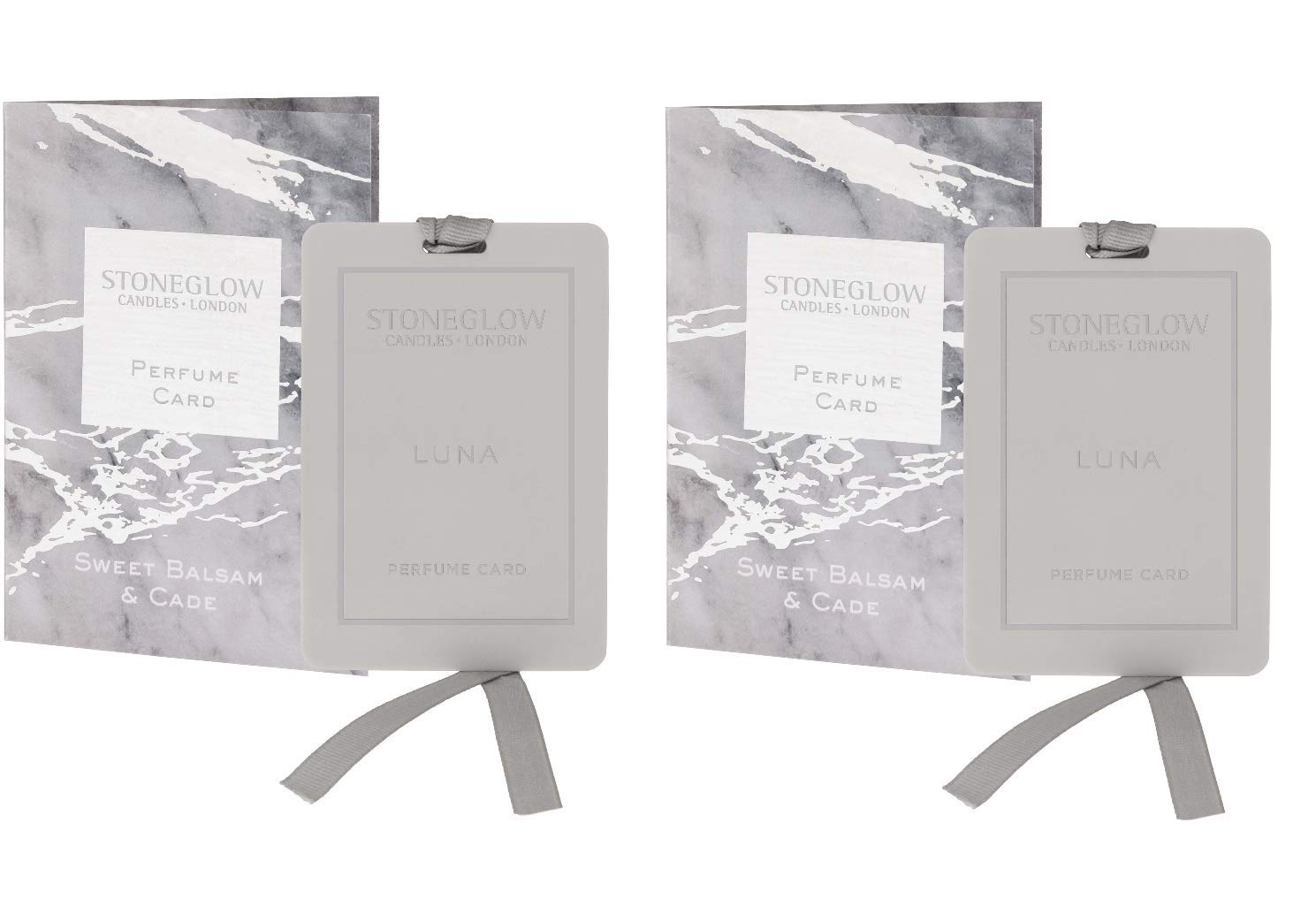 Pack of 2 Stoneglow Luxury Sweet Balsam and Cade Perfume Card Scented Sachet With Hanging Ribbon