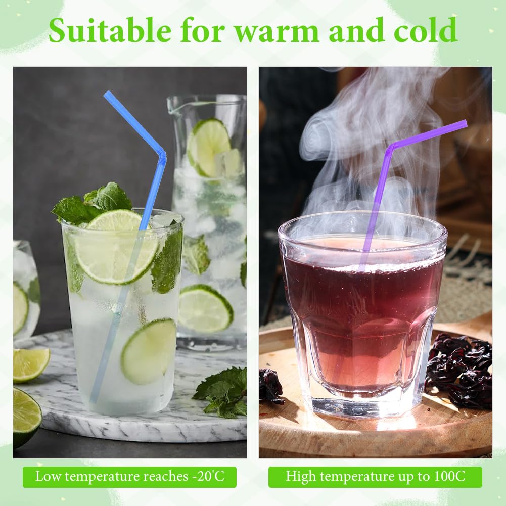 AUAUY 100 sztuk słomek do picia na imprezę, urodziny, wesele, słomki wielokrotnego użytku, do smoothie, soków, koktajli