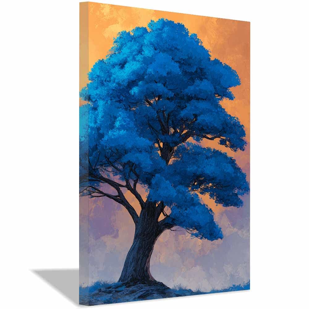 XENIOU Tree Wall Art Dual Color Tree Art canvas painting wall art, Living Room Bedroom Hallway Stairs Decoration.(Multicolor)-70x100cm Framed