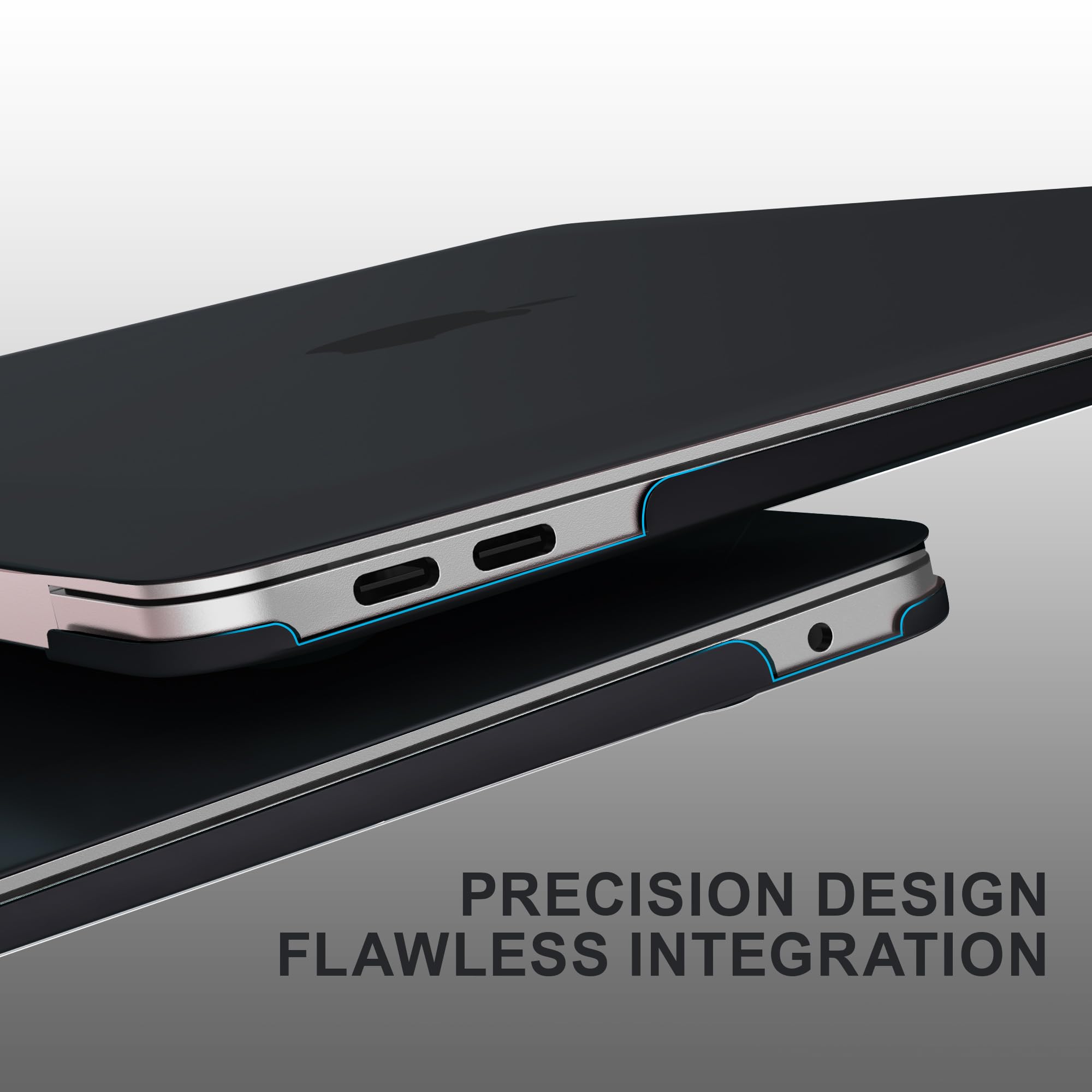 GPXIIZ Cover Compatibile con MacBook Air 13 Pollici M1 Custodia 2020 2019 2018 A2337 A2179 A1932, Case Cover Rigida Protettiva in Plastica Ultra Sottile 13.3", Nero