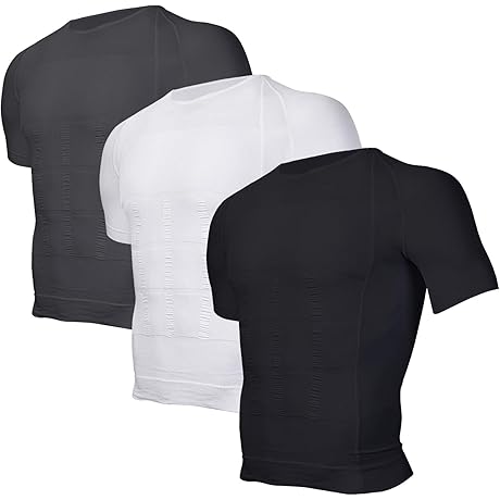 Men's Body Shaper Compression Shirt 3 Pack