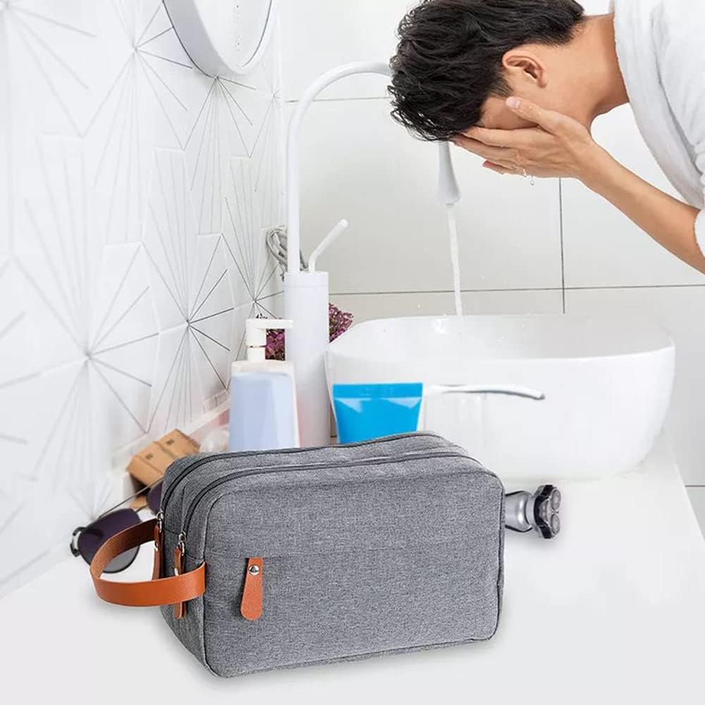 Toiletry Bag for Men, Travel Kit, Mens Travel Organizer Pouch- 24 x 10x 14 cm, 2. Grey, Travel Accessories