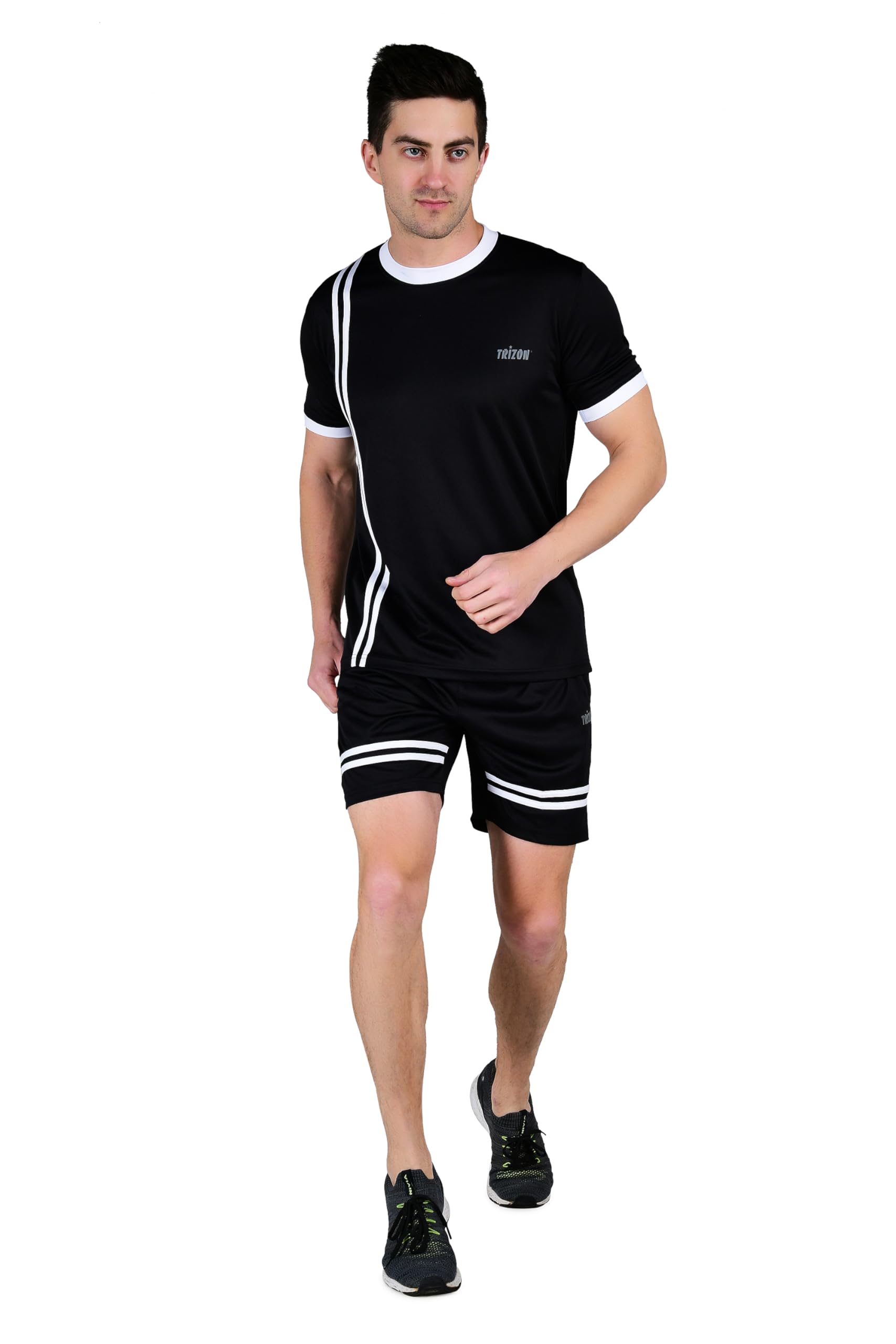 Lycra T-Shirt and Shorts Set for Men,Night Wear for Men,Men's Pyjama Set-image-32