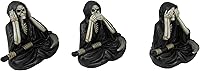 Vista 2 de DWK See No Evil Speak No Evil Hear No Evil Grim Reaper Figuras decorativas Decoración de estante gótico de 3 piezas Figura de la parca