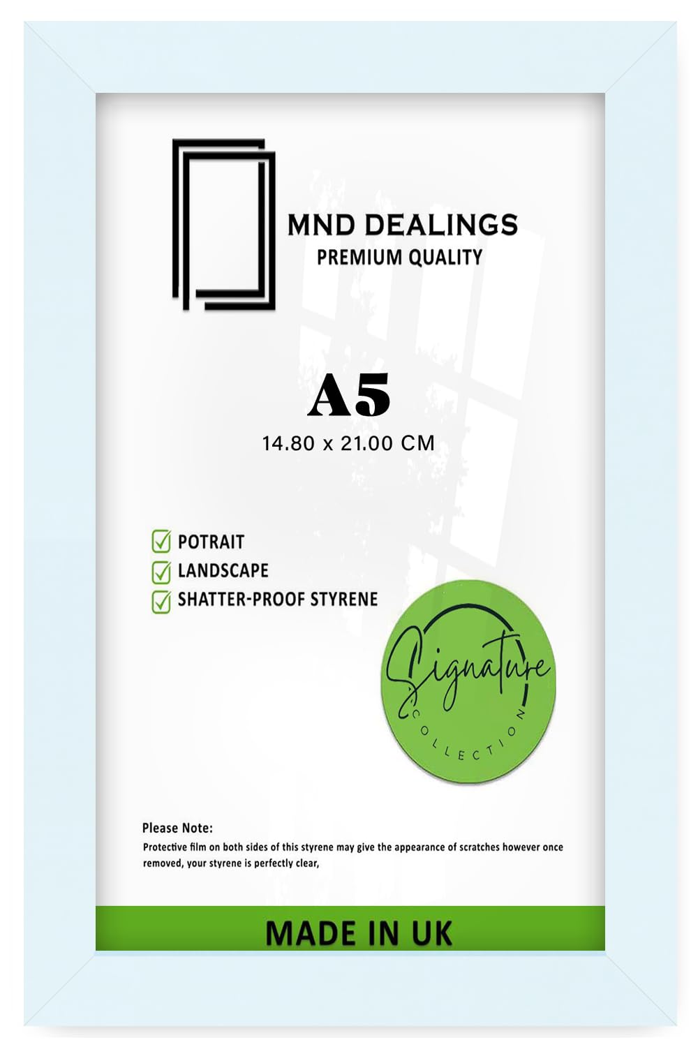 Mnd Dealings White | Mdf Picture Frame A5 (14.80 X 21.00 Cm) Ideal For Art, Home, Office & Room Interior, 8X5.5 Inch Premium Wood For A Sleek & Durable Look [ ]